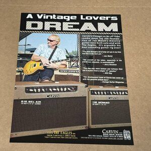 Joe Walsh of The Eagles - Carvin Amps - 2001 Print Advertisement